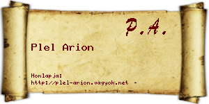 Plel Arion névjegykártya